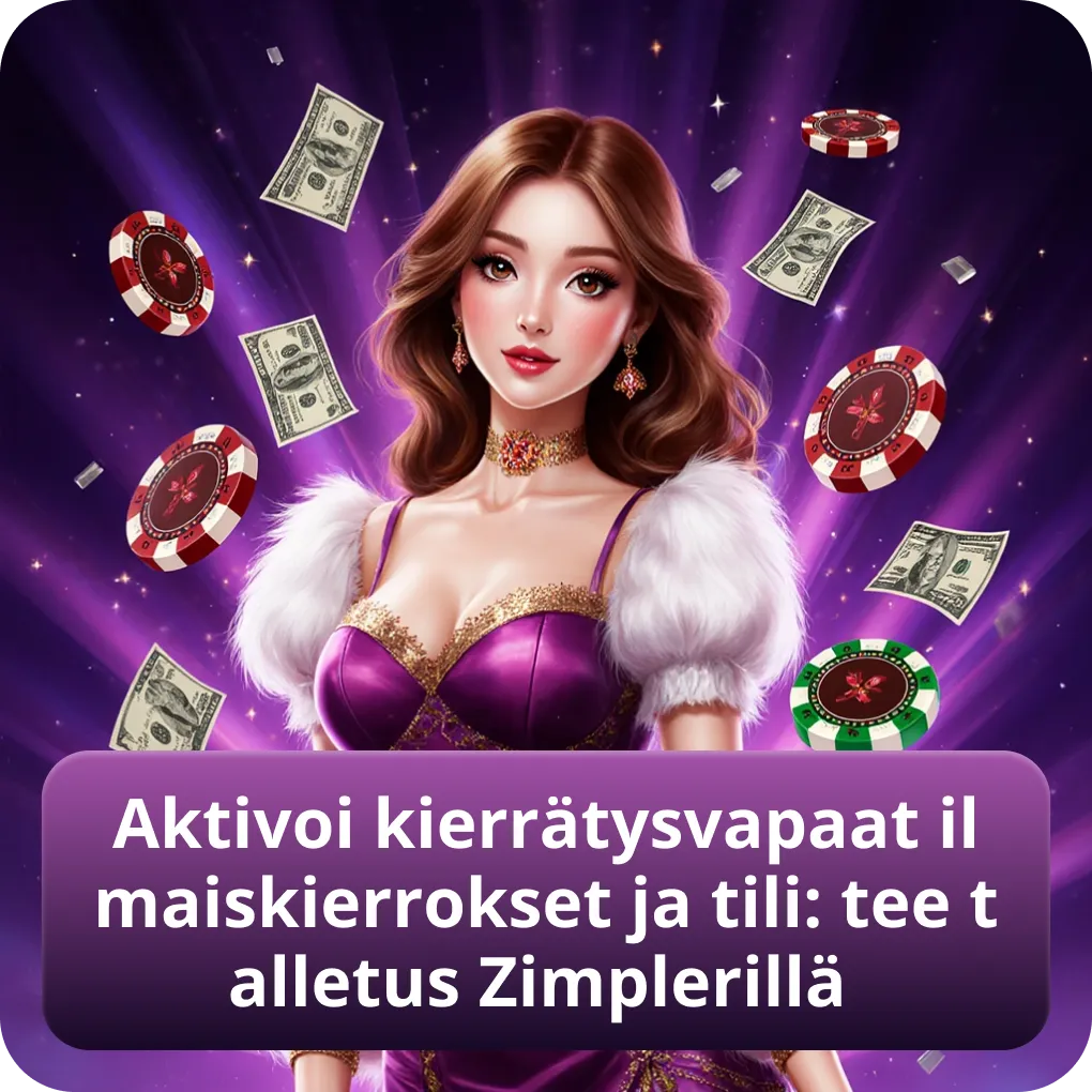 Aktivoi kierrätysvapaat ilmaiskierrokset ja tili: tee talletus Zimplerillä